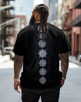 Men's Plus Size Culture and Music Festival Totem Magic Hip Hop Round Neck Short Sleeve T-Shirt